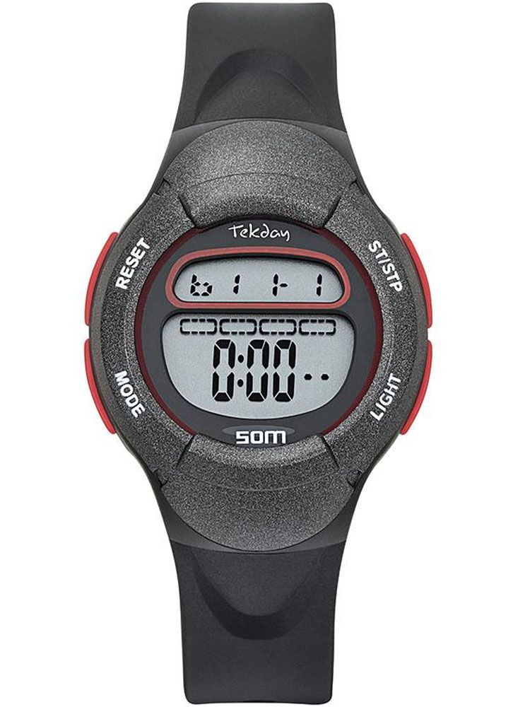 Montre Enfant Tekday Digitale Noire Et Rouge