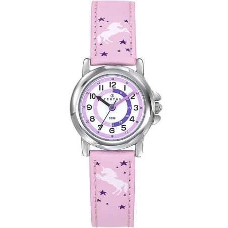 Montre enfant Certus rose avec licorne