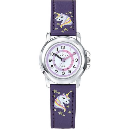 Montre enfant Certus violette avec t te de licorne