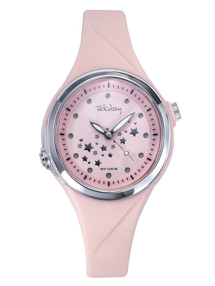 Montre connectée Tekday silicone rose
