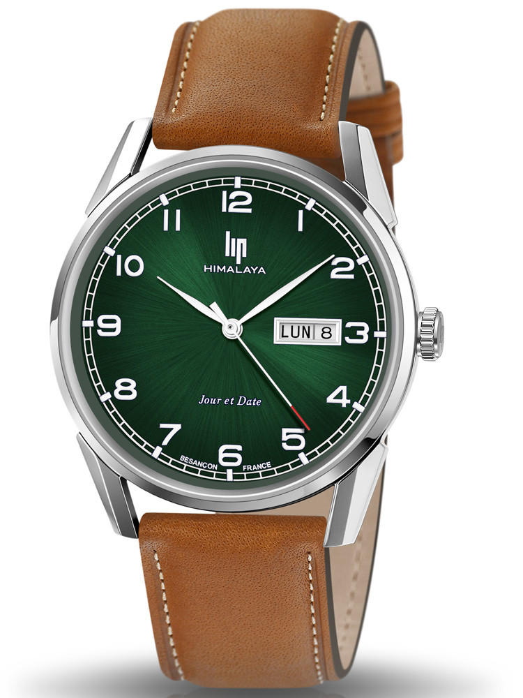 Montre LIP Himalaya homme bracelet cuir cadran vert