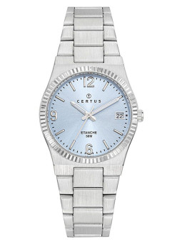 Montre Certus Pour femme tout Acier cadran bleu