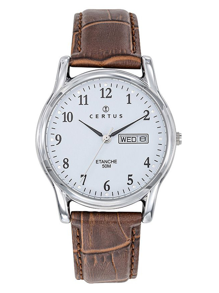 Montre homme cuir marron mouvement quartz