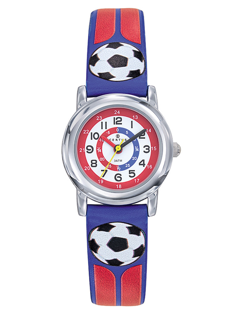 Montre enfant Certus bleu blanc rouge foot