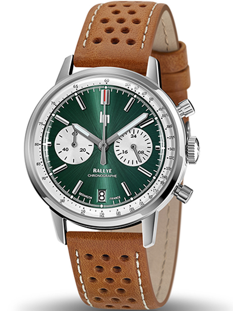 Montre Lip Rallye "Méca-Quartz" cadran vert