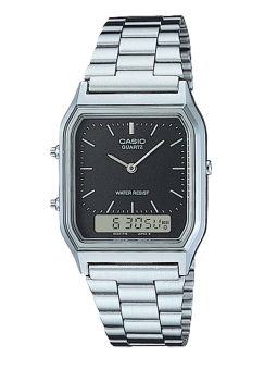 Montre vintage double affichage Casio cadran noir